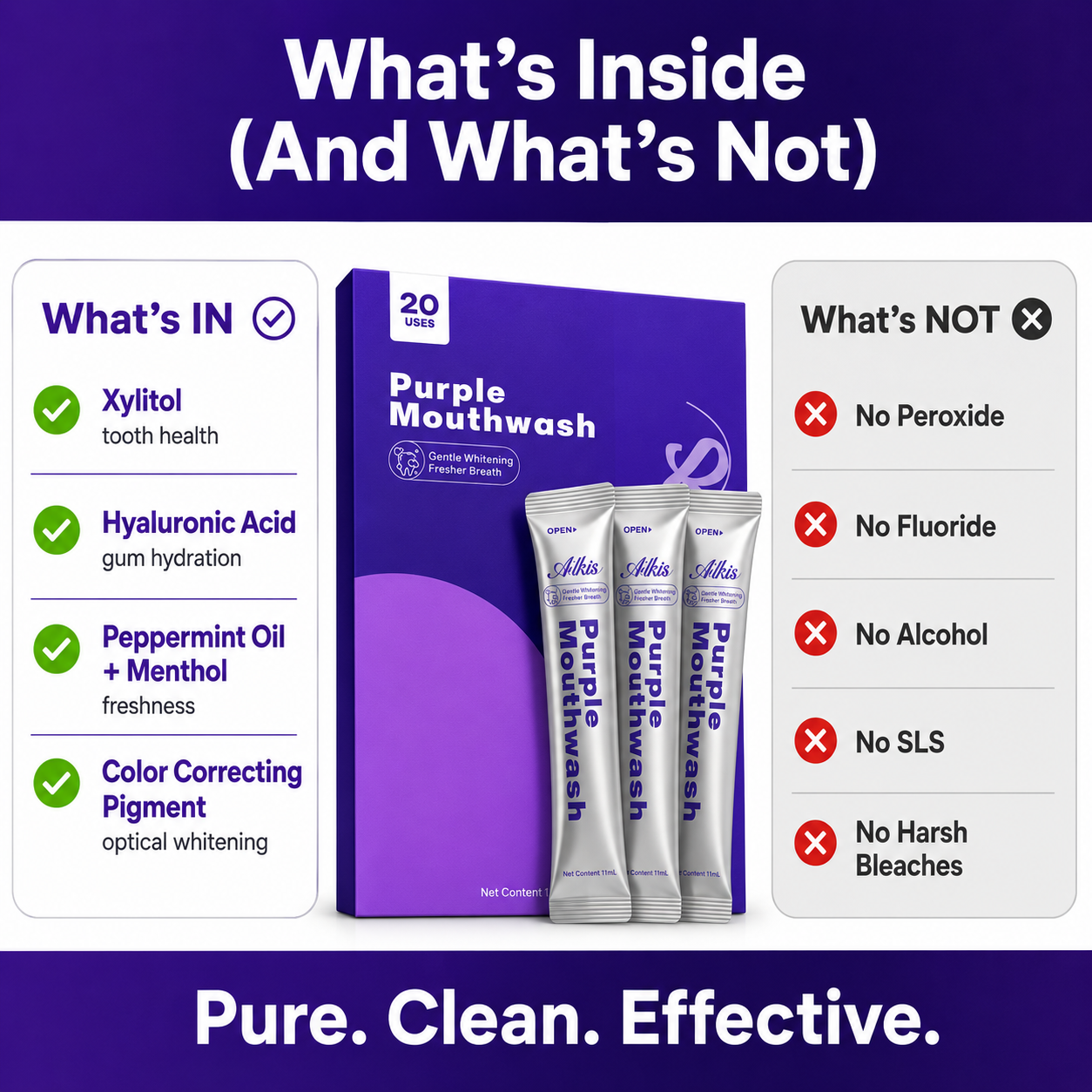 Purple whitening mouthwash
