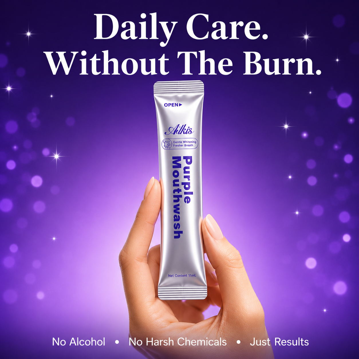 Purple whitening mouthwash